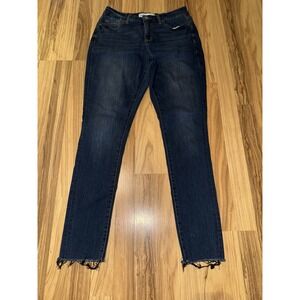 BKE Jeans Womens 27 X 31.5 Gabby High Rise Skinny Distressed Denim Boho Raw Hem‎